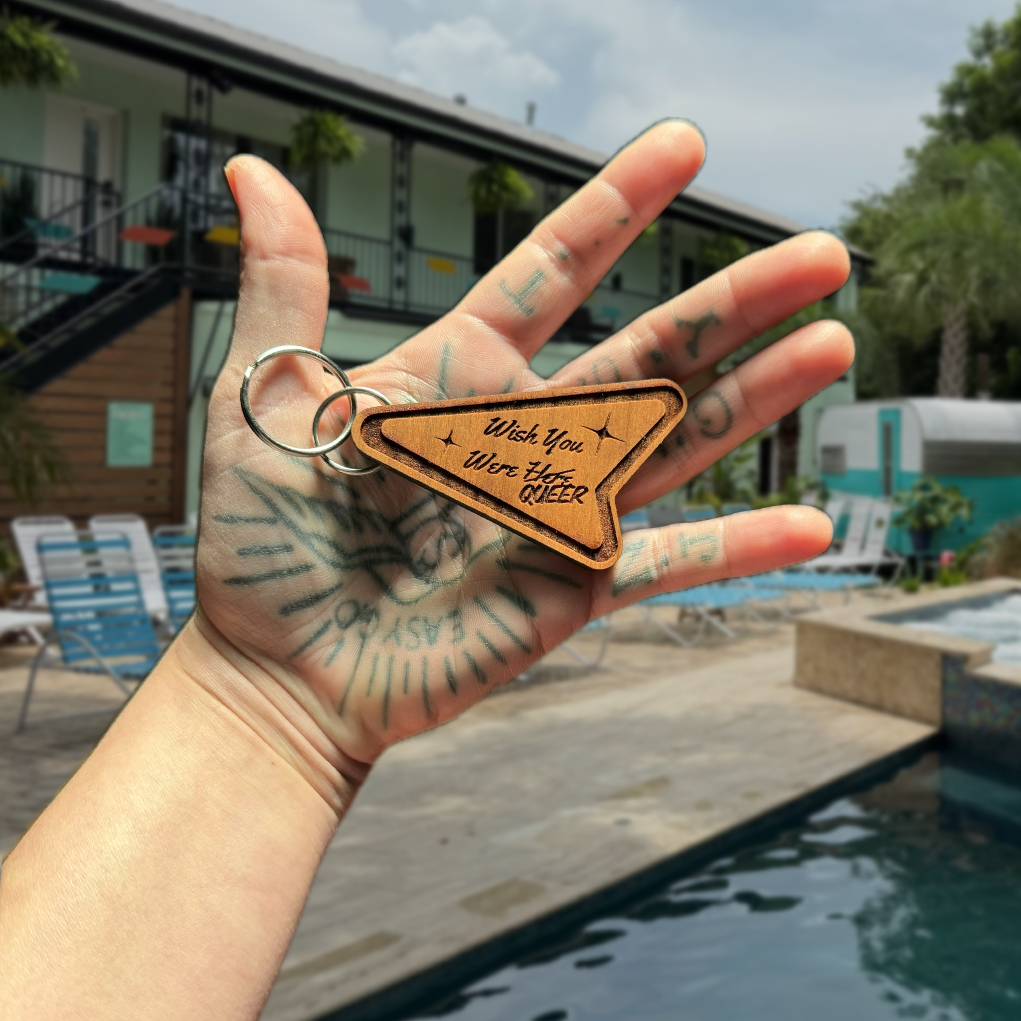 Wish you Were Queer Keychain